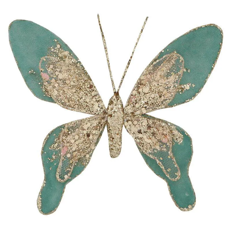 Adorno navideño Cotidiana Mariposa menta 17x15 cm