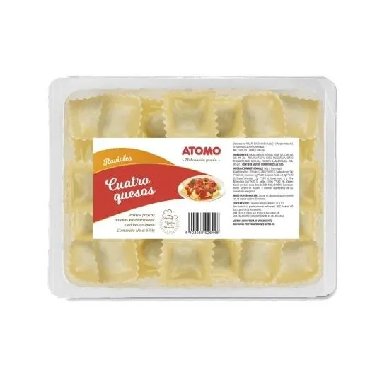 RAVIOLES ATOMO 4 QUESOS 500 GRS