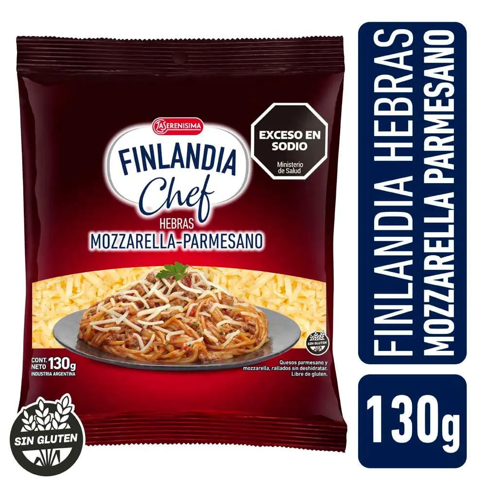 Queso Mozzarella-parmesano La Serenisima Finlandia Chef Hebras 130gr