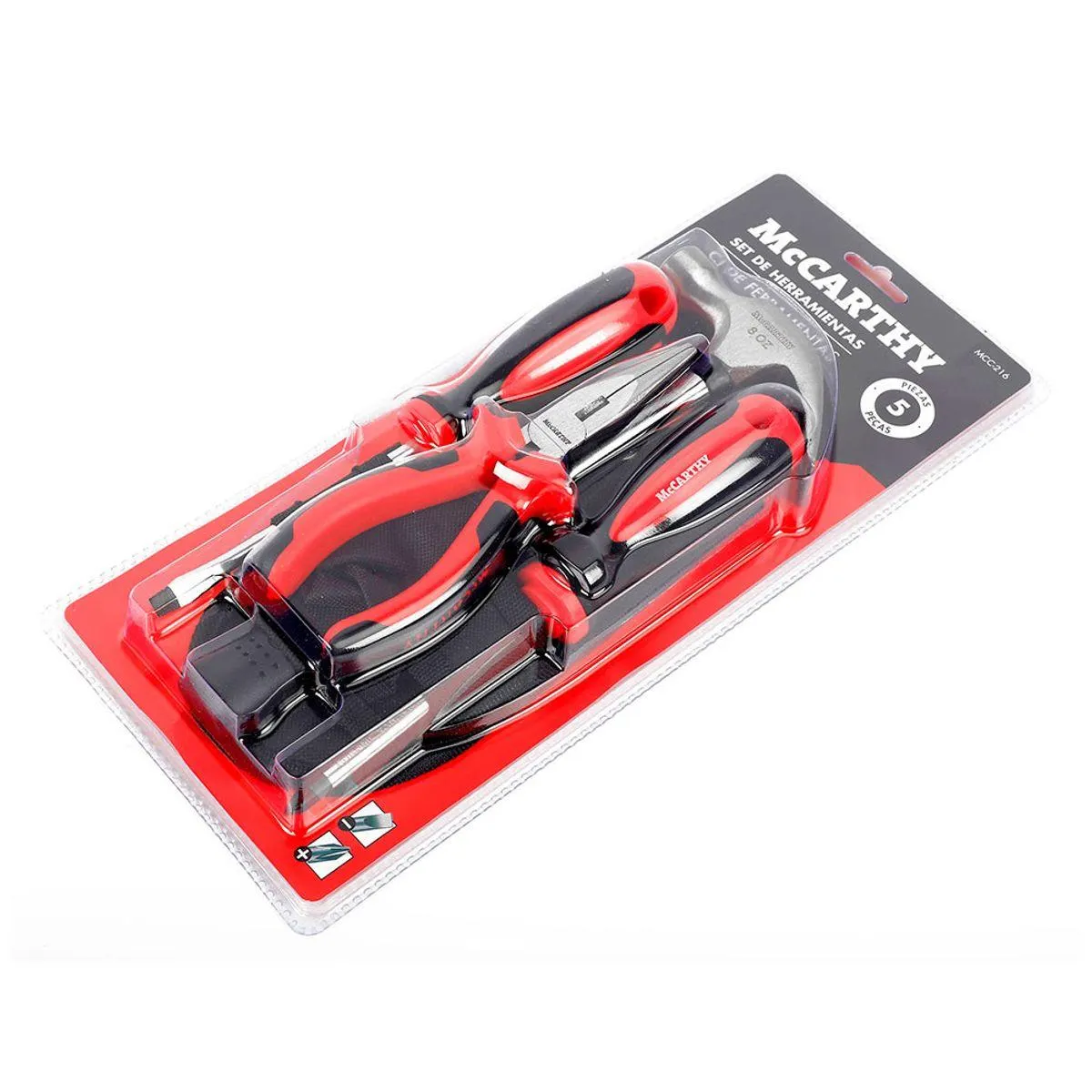 Set herramientas 5 piezas rojo McCarthy