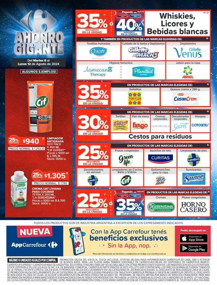 Ofertas de Catálogo Ahorro Gigante Hiper 6 de agosto al 12 de agosto 2024 - Página 27 del catálogo