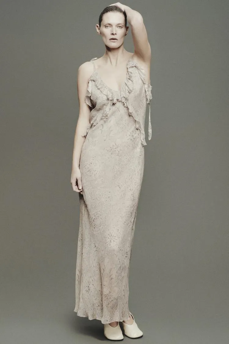 VESTIDO ESTAMPADO VOLANTES ZW COLLECTION