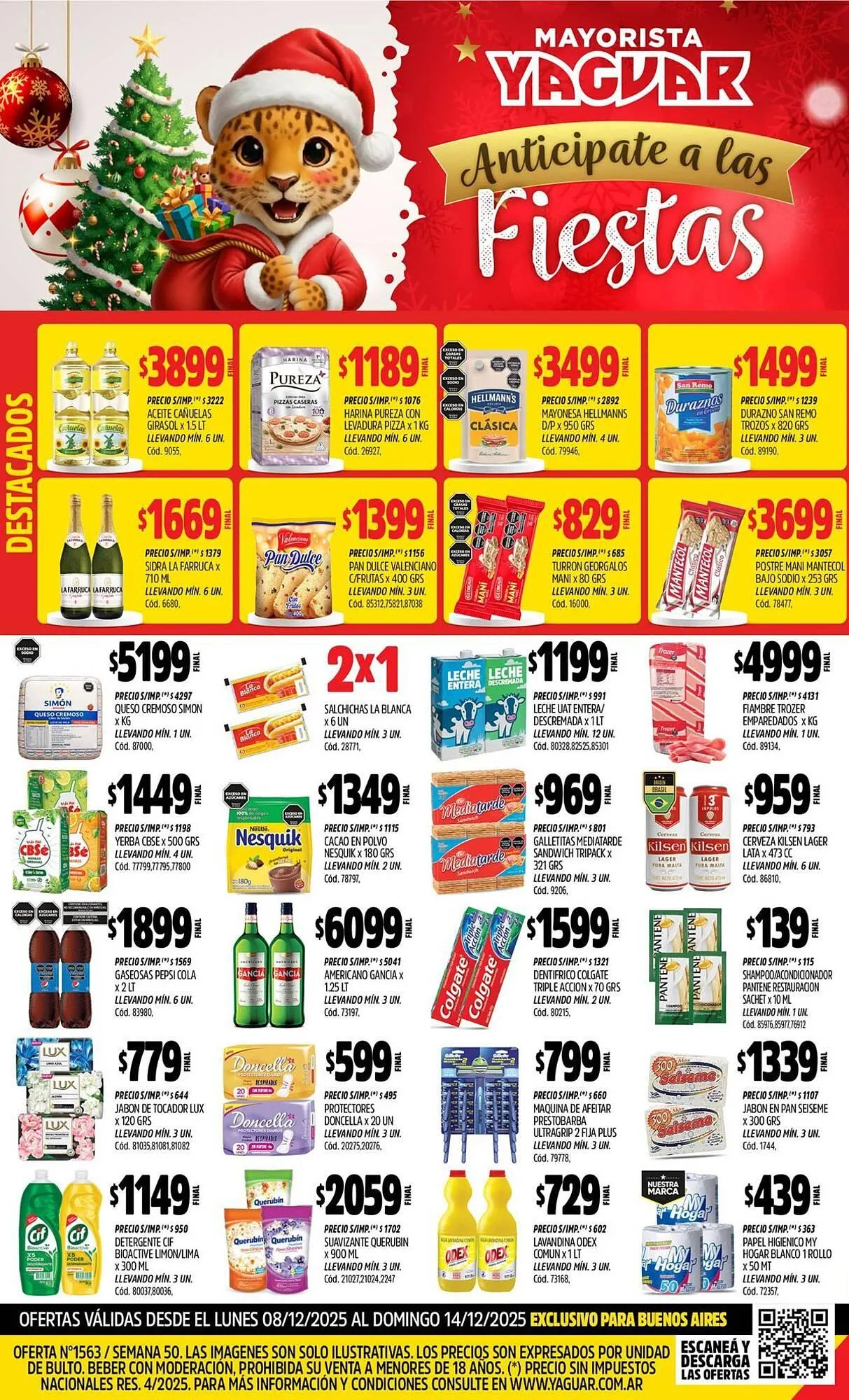 Ofertas de Catálogo Supermercados Yaguar 8 de diciembre al 14 de diciembre 2025 - Página 1 del catálogo