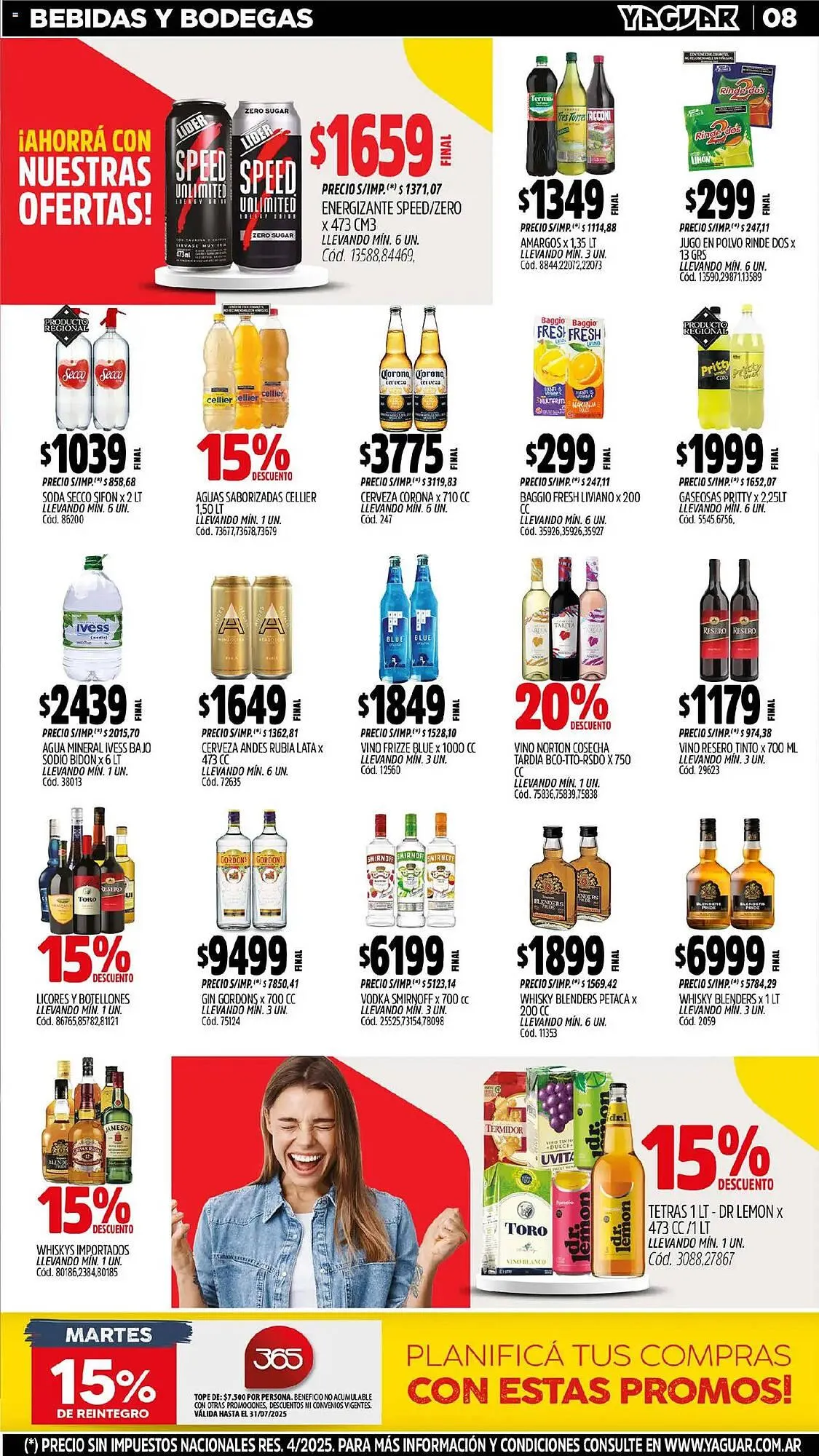 Ofertas de Catálogo Supermercados Yaguar 14 de julio al 20 de julio 2025 - Página 8 del catálogo