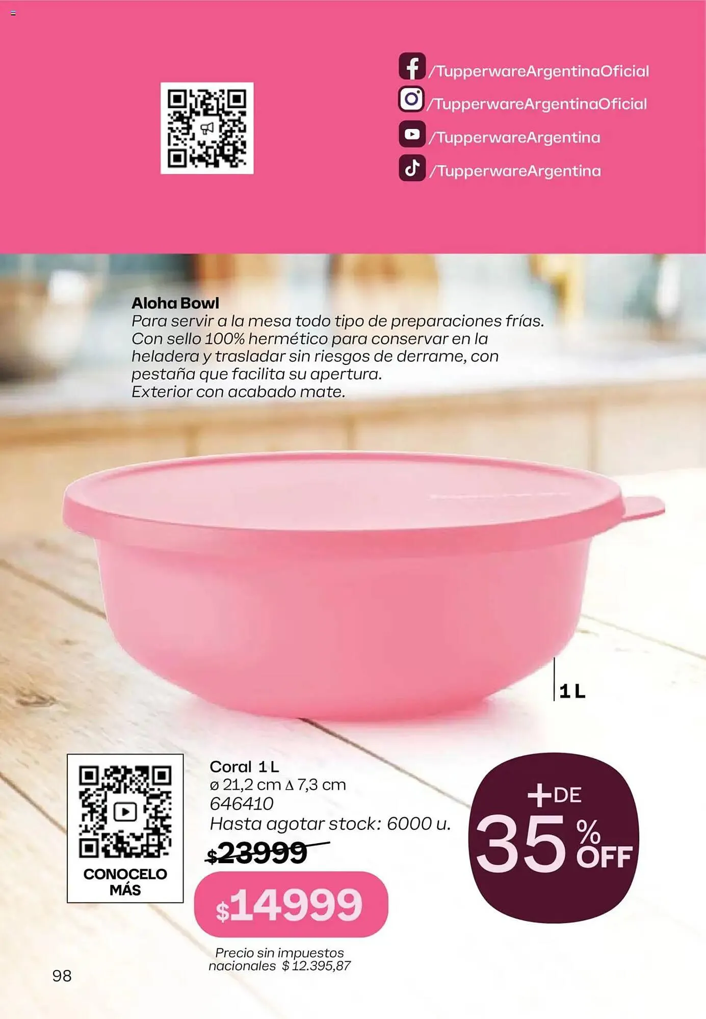 Ofertas de Catálogo Tupperware 29 de mayo al 12 de junio 2025 - Página 99 del catálogo