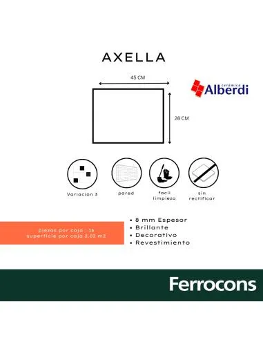 CERÁMICO ALBERDI AXELLA 28X45 M2