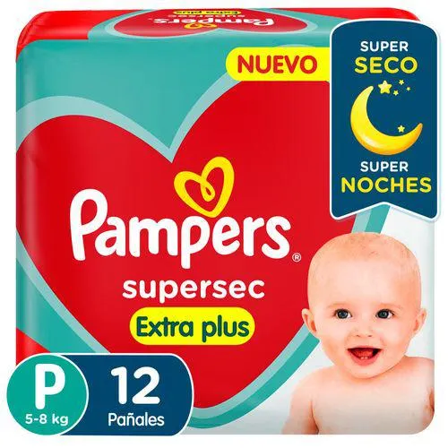 Pañales Supersec Pampers Pequeños 12 Un.