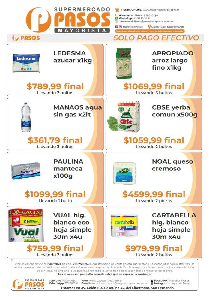 Ofertas de Feria de descuentos Pasos Mayorista 16 de julio al 21 de julio 2024 - Página 1 del catálogo