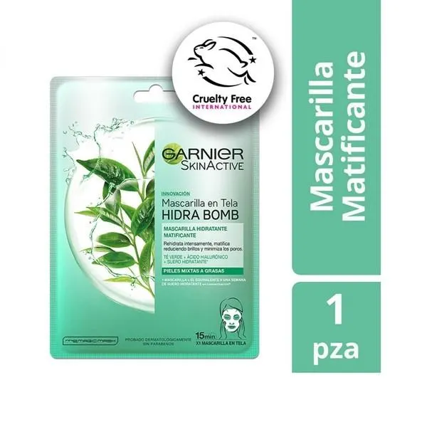 Garnier Mascarilla en Tela Skinactive Té Verde (1 Unidad)