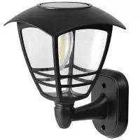 Farol de pared para exterior solar negro