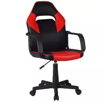 Silla gamer roja y negra regulable