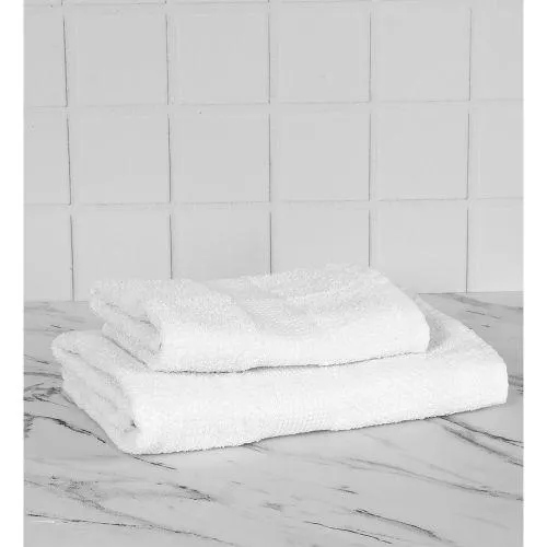 Juego de Toalla y Toallón de Algodón Wossen 400 Gr Blanco