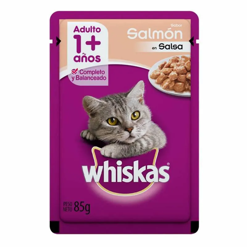 Alimento para Gato Adulto Pouch Salm Whiskas 85 g.