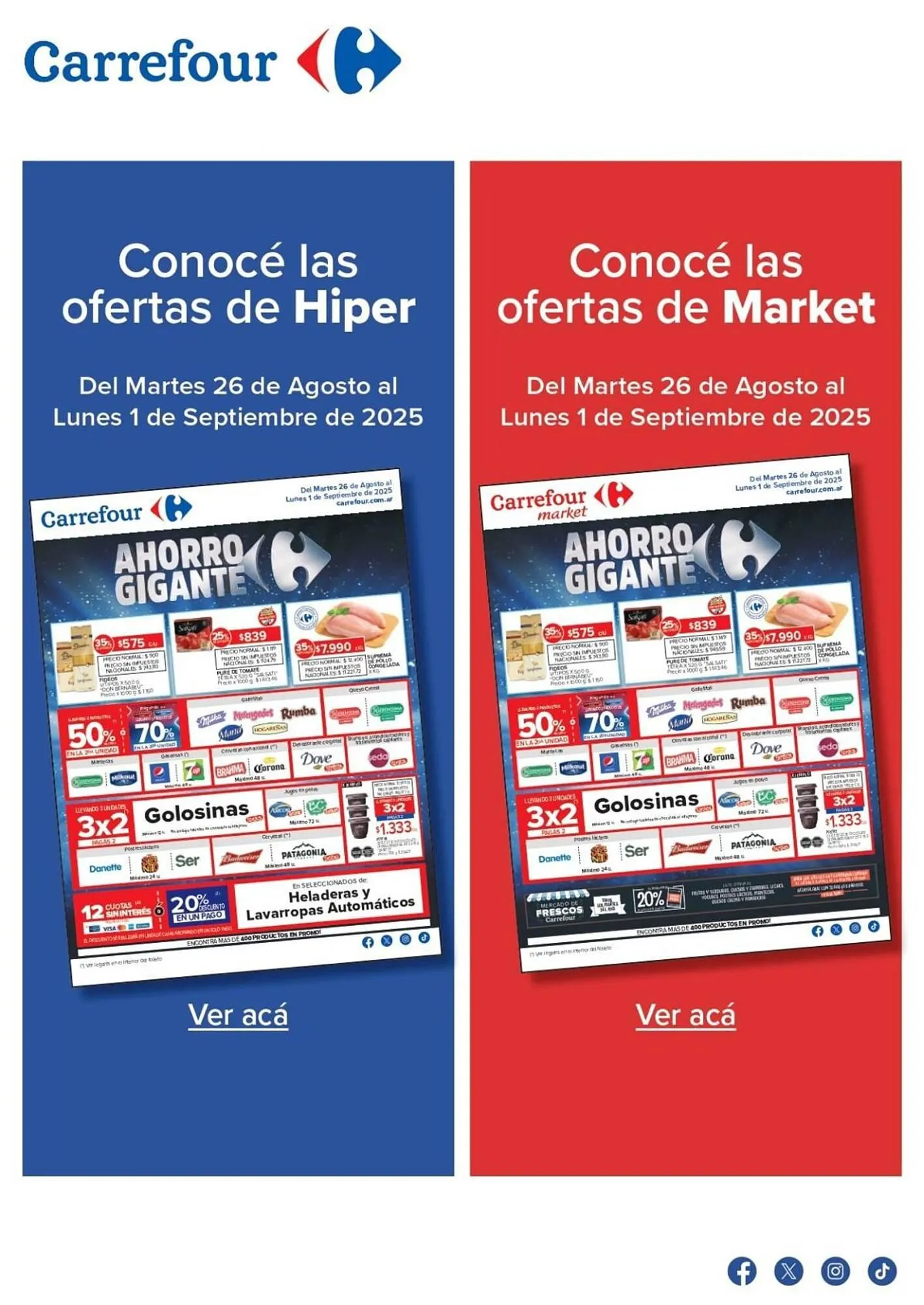 Ofertas de Catálogo Carrefour 26 de agosto al 1 de septiembre 2025 - Página 1 del catálogo