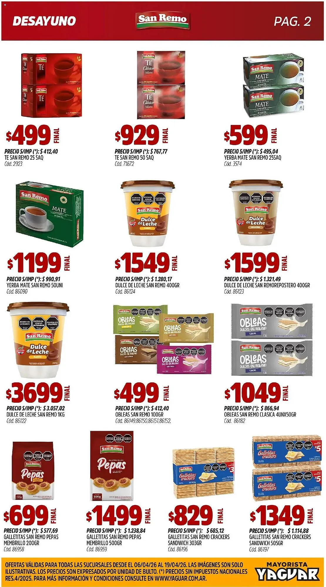 Ofertas de Catálogo Supermercados Yaguar 1 de abril al 19 de abril 2026 - Página 2 del catálogo