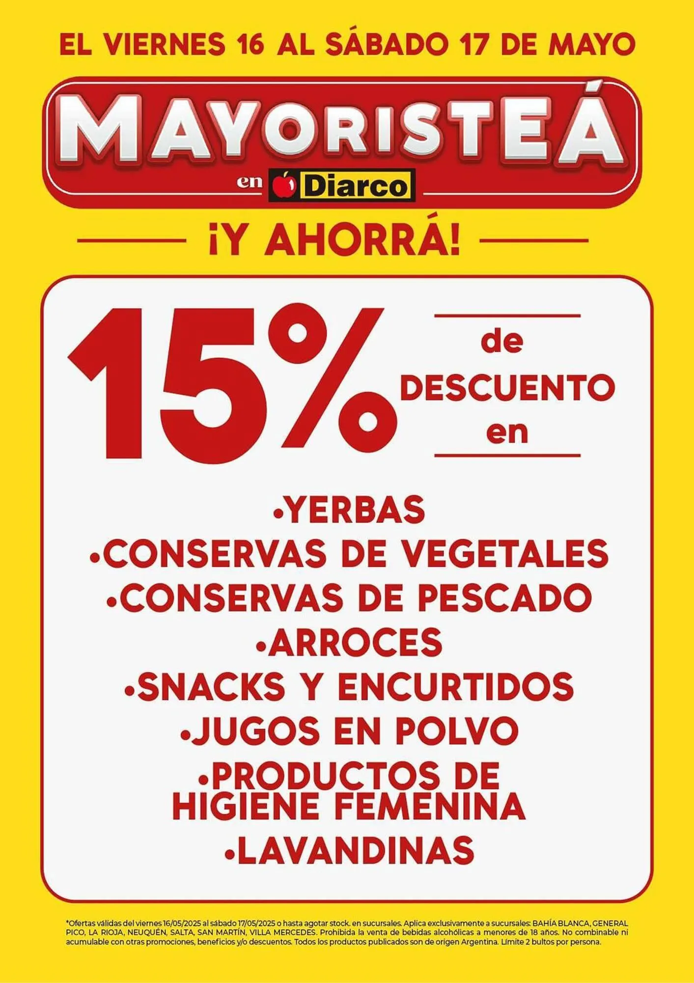 Ofertas de Catálogo Diarco 16 de mayo al 17 de mayo 2025 - Página 1 del catálogo