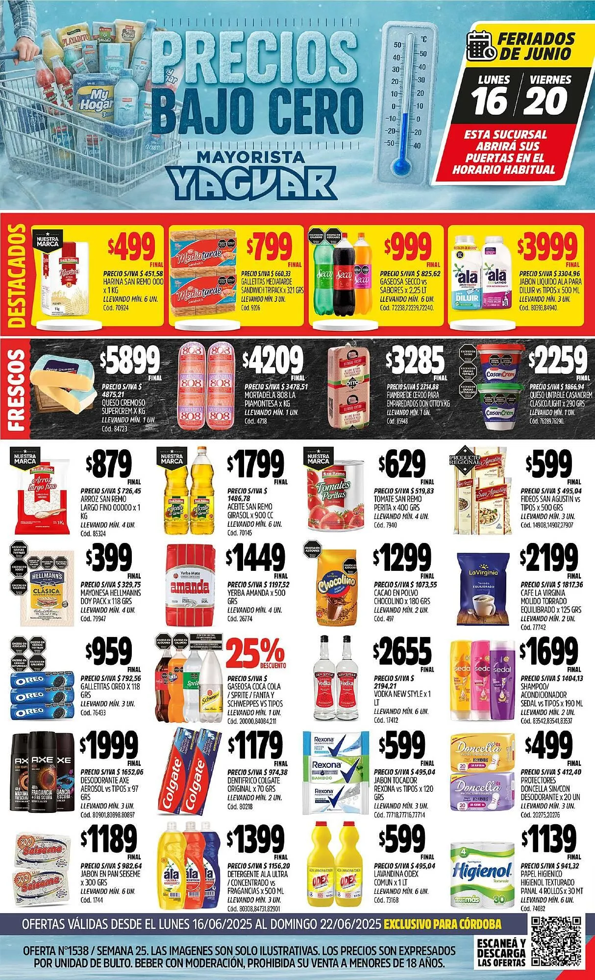Ofertas de Catálogo Supermercados Yaguar 16 de junio al 20 de junio 2025 - Página 1 del catálogo