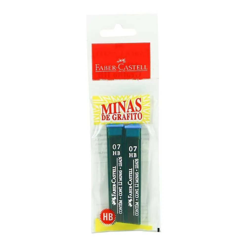 TUBO DE MINAS FABER CASTELL 0,7MM HB X 2 U