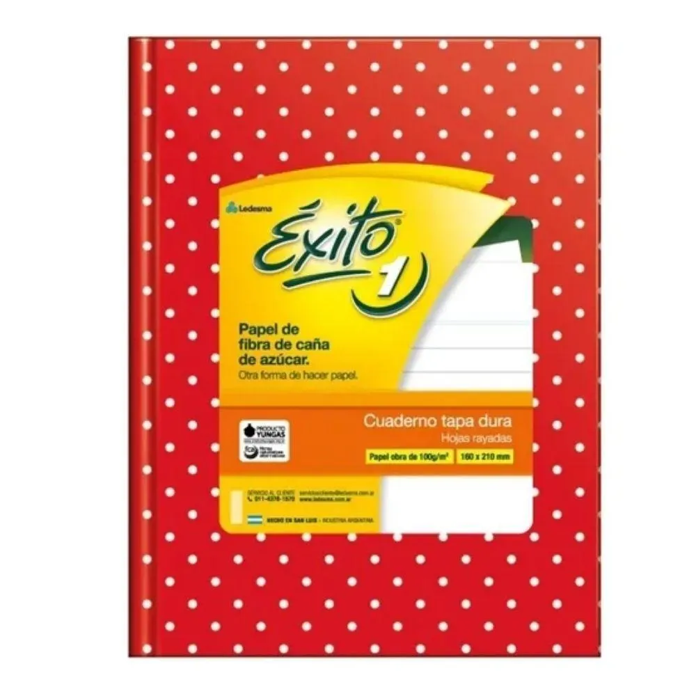 CUAD.EXITO T/L RAYADO ROJO X48H