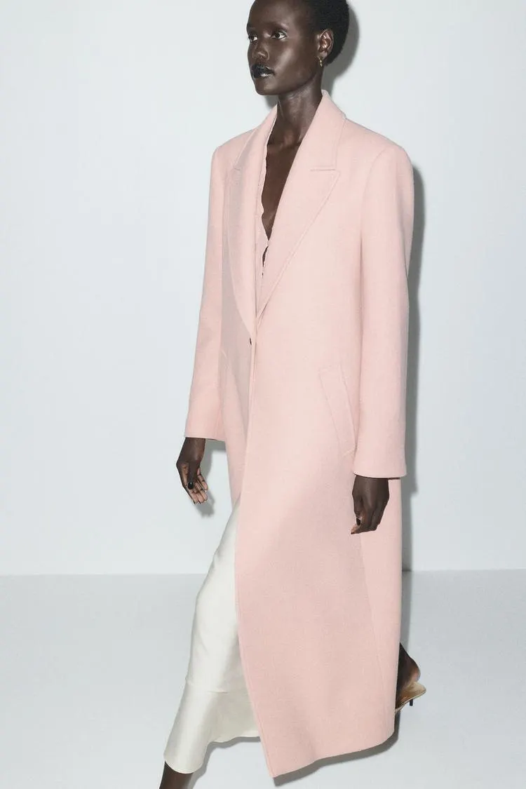 ABRIGO RECTO MEZCLA LANA