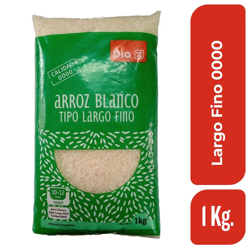 Arroz Largo Fino 0000 DIA 1 Kg.