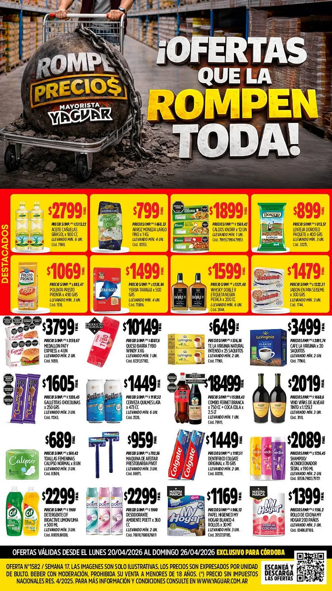 Ofertas de Catálogo Supermercados Yaguar 20 de abril al 26 de abril 2026 - Página 1 del catálogo