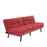 Futón Moscú 3 cuerpos 2 plazas rojo