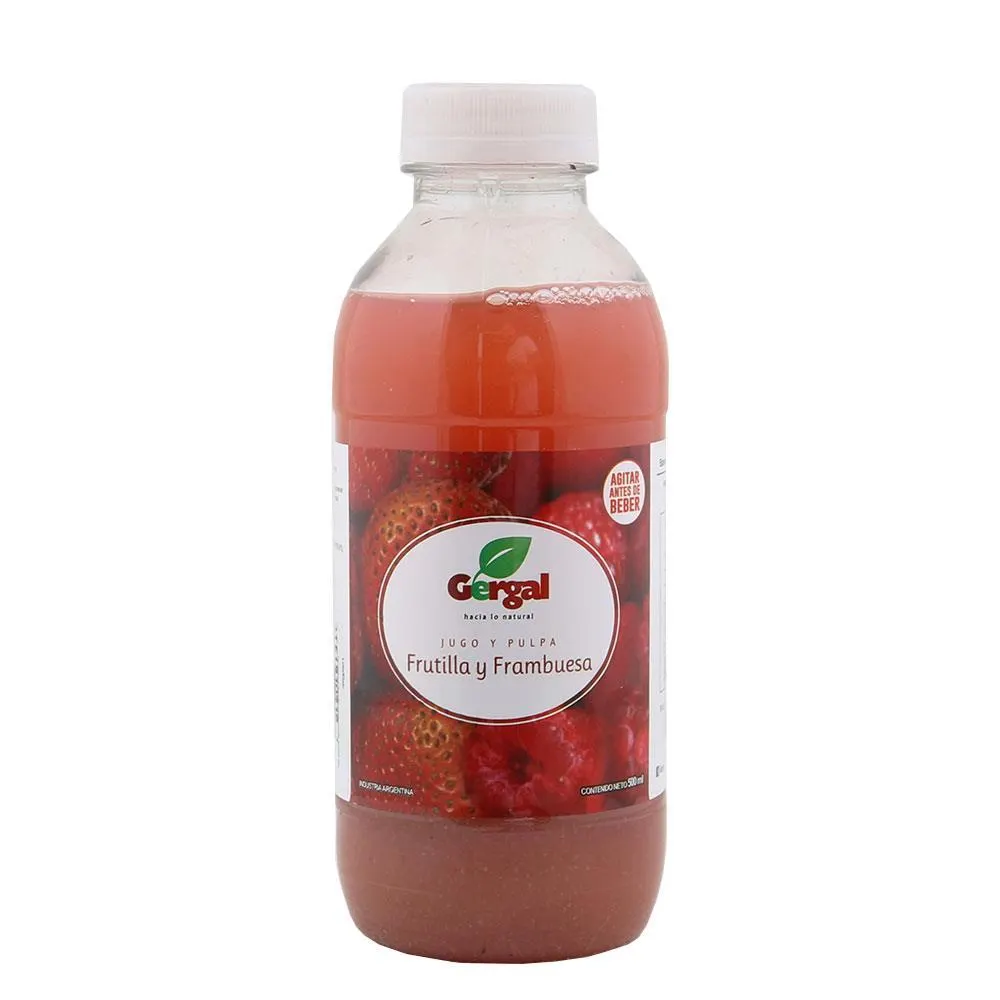 Jugo Frutilla Y Frambuesa Gergal Bot 500 Ml