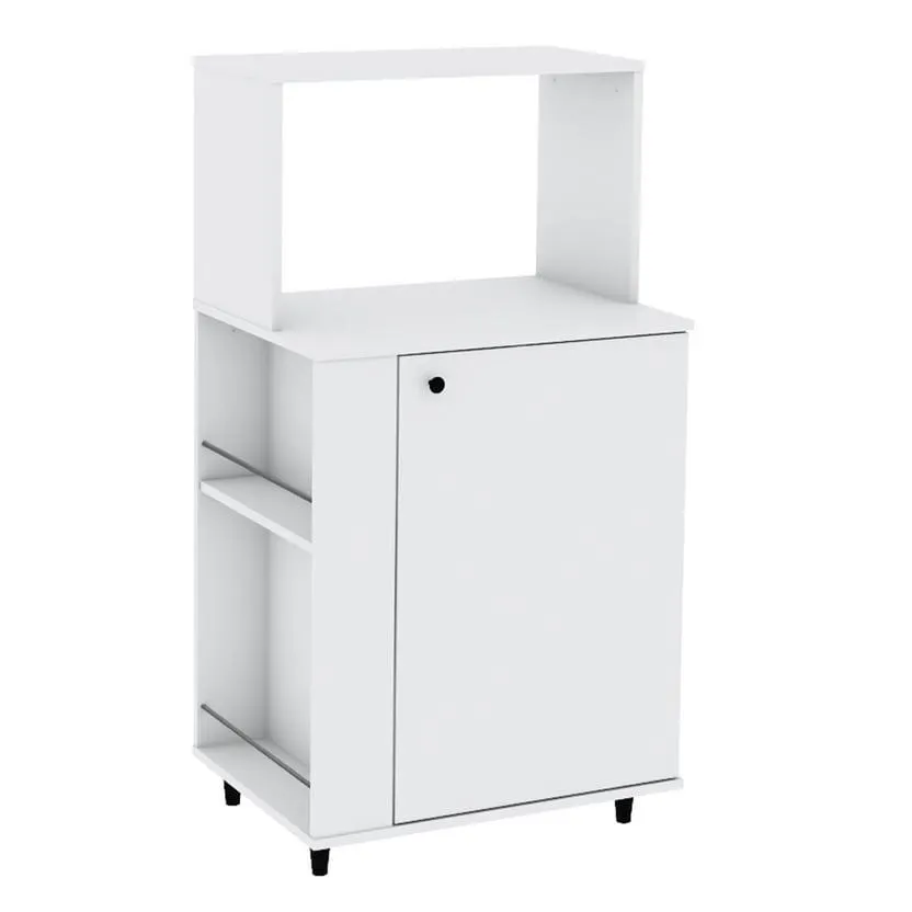 Mueble porta microondas con vajillero blanco