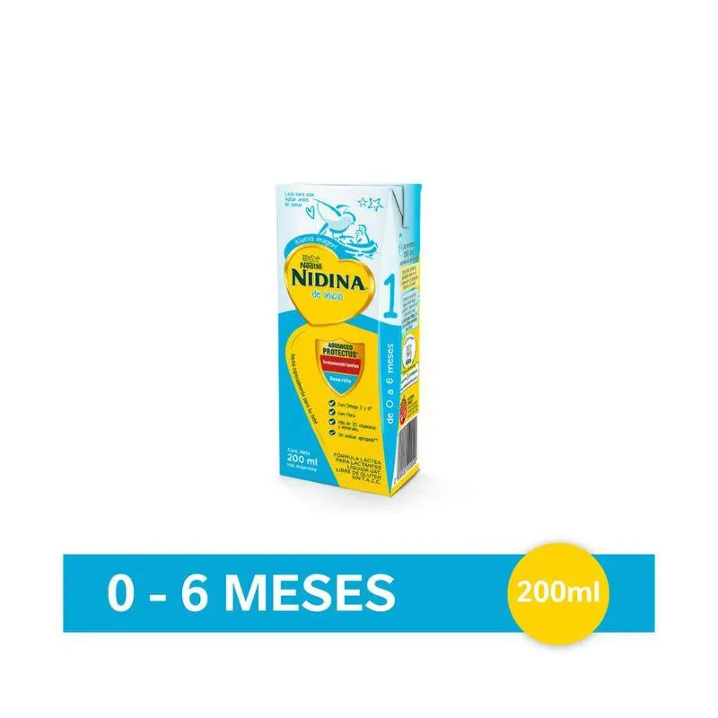 Formula Lactea Nidina 1 Listo para tomar 200 Ml.