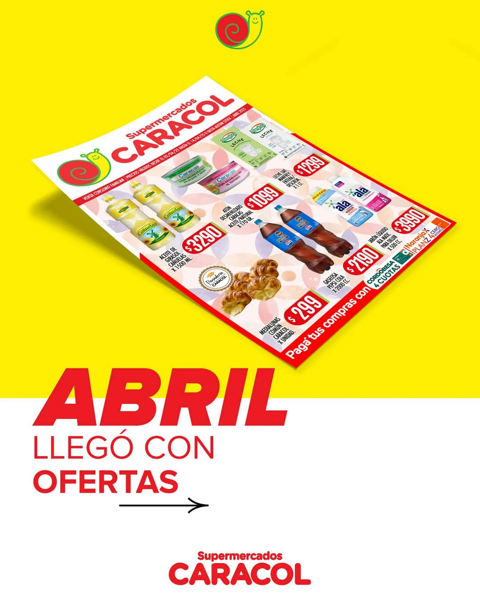 Ofertas de Catálogo Supermercados Caracol 2 de abril al 14 de abril 2025 - Página 1 del catálogo