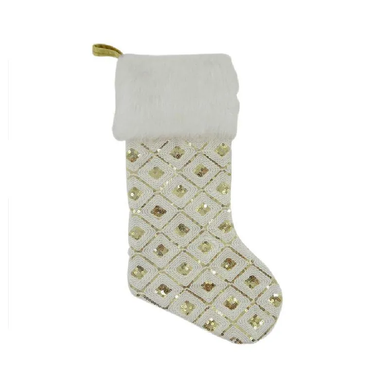 Bota de navidad Rombos Cotidiana beige/gold 53.5 cm