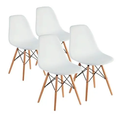 Silla Eames ideal comedor living blanca x4u