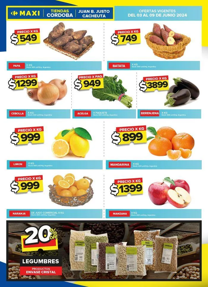 Ofertas de OFERTAS FRUTAS Y VERDURAS - CÓRDOBA 3 de junio al 9 de junio 2024 - Página 1 del catálogo