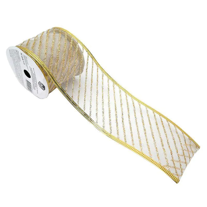 Cinta navideña Cotidiana plateado/dorado 6x270 cm