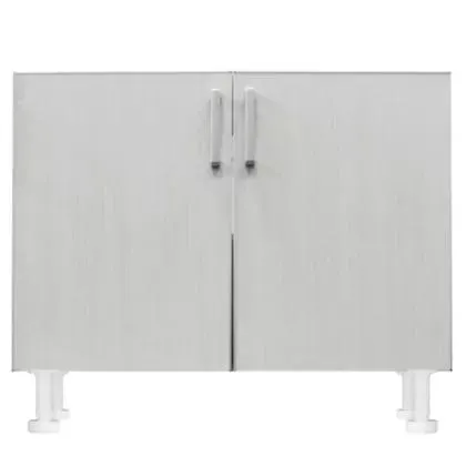Bajo mesada 100 x 82.5 cm Lugano 2 puertas roble blanco aluminio