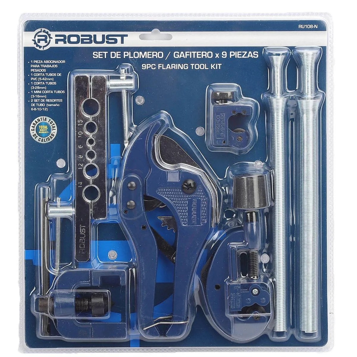 Set de Plomería 9 Piezas para Cortar y Flaring Robust