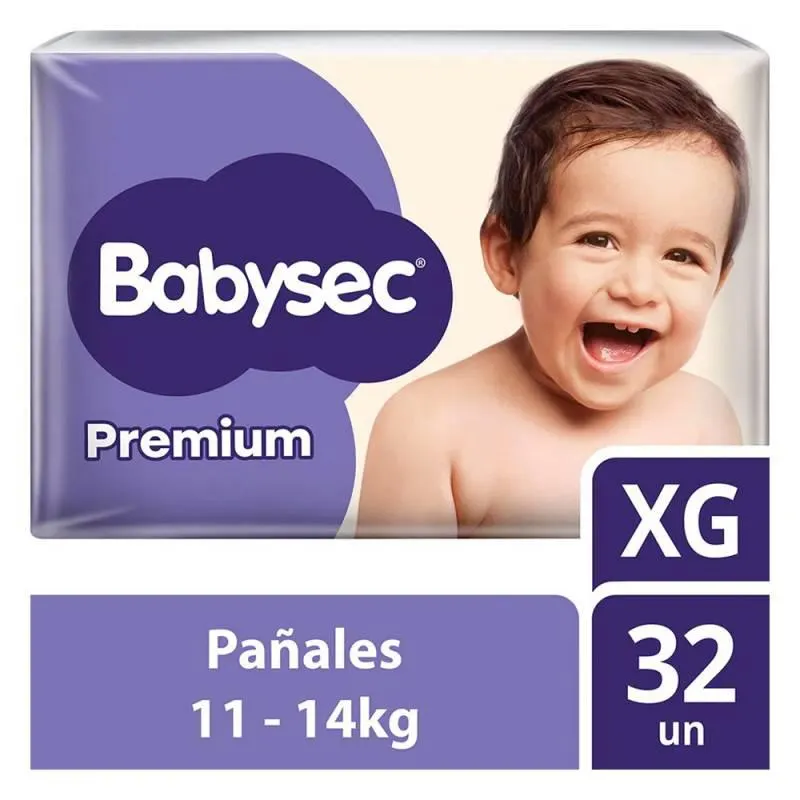 Pañal XG Híper Premium Babysec x 32 un.