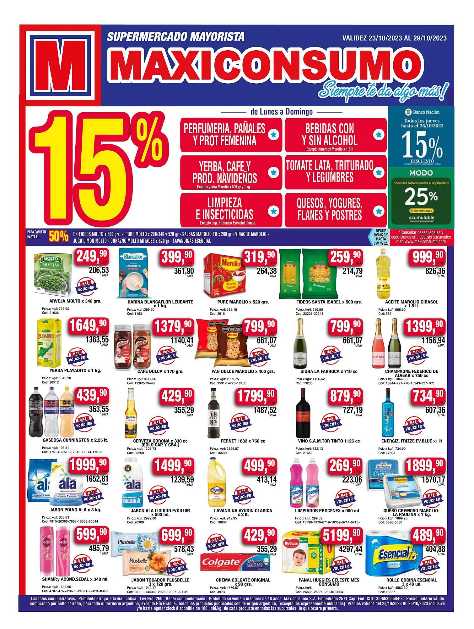Ofertas de Catálogo Maxiconsumo 23 de octubre al 29 de octubre 2023 - Página 1 del catálogo