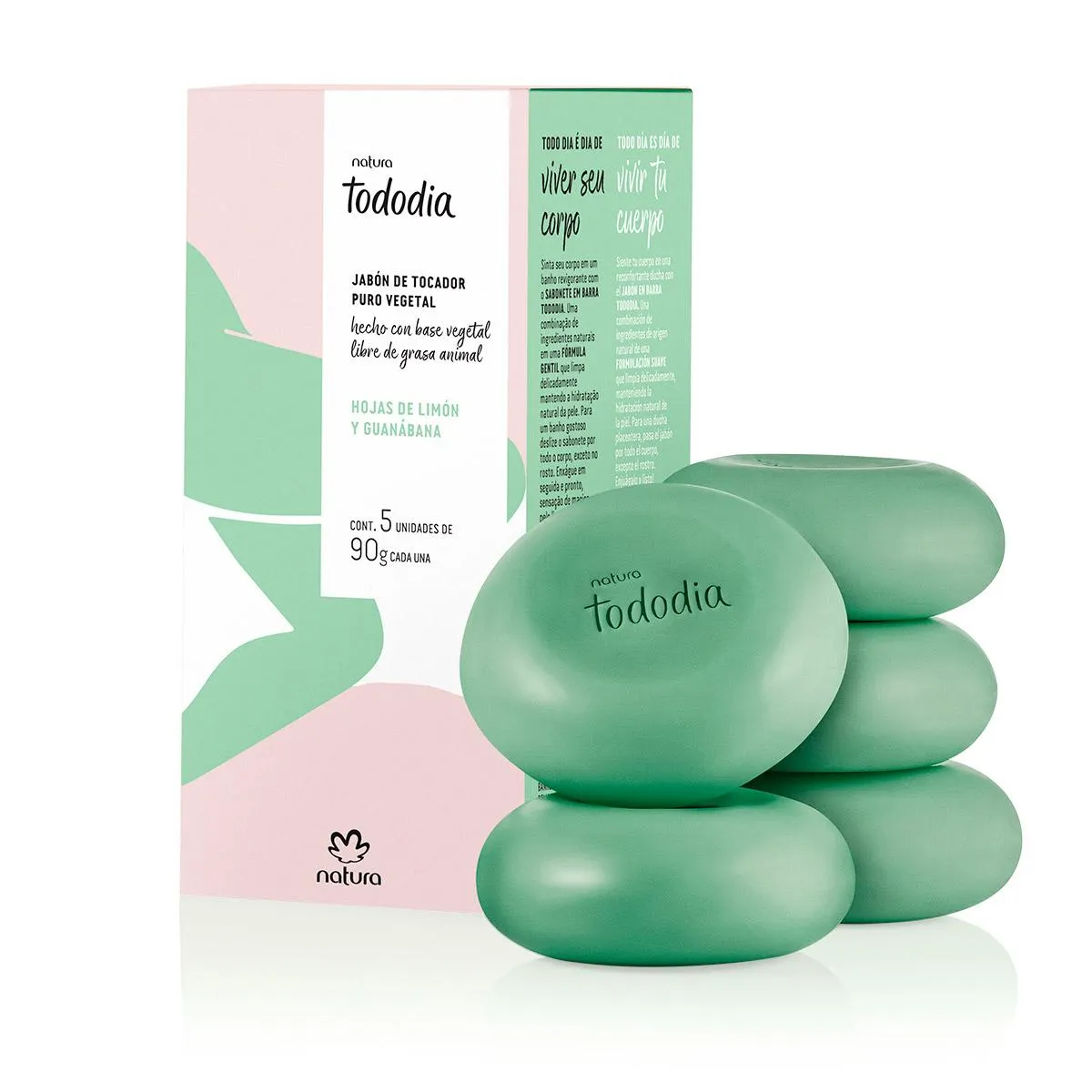 Jabones En Barra Puro Vegetal Hojas De Limón y Guanábana Tododía