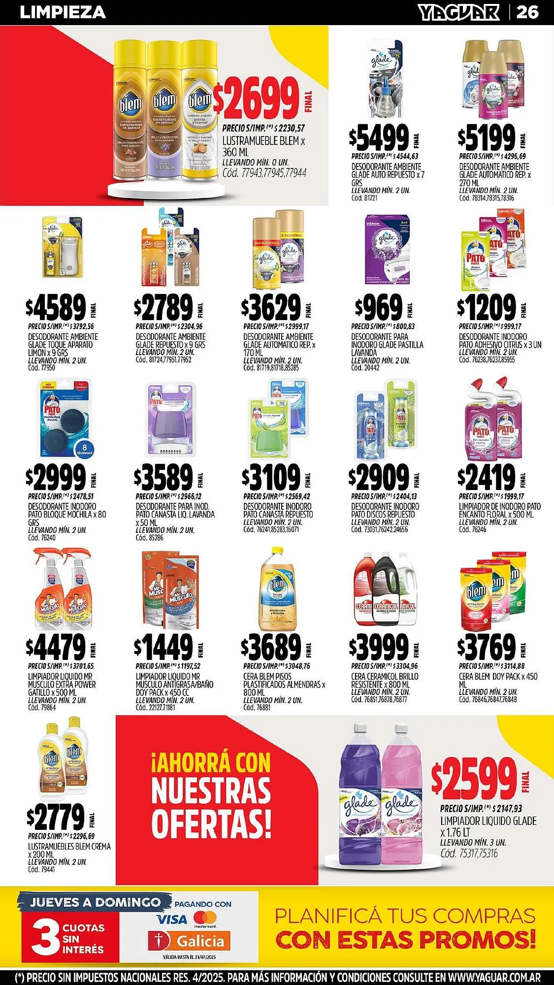 Ofertas de Catálogo Supermercados Yaguar 21 de julio al 28 de julio 2025 - Página 28 del catálogo