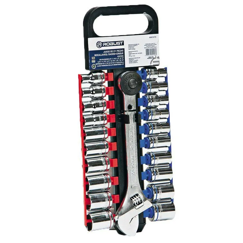 Set De Tubos + Llave Ajustable 22 Piezas