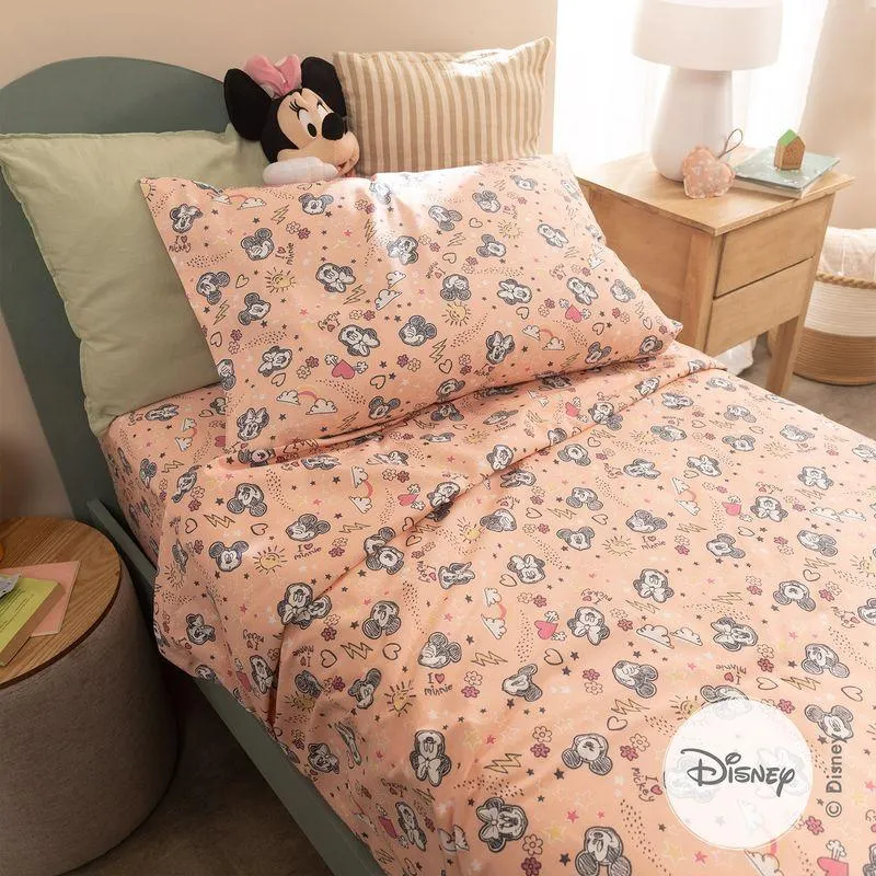 Juego de Sábanas 1 Plaza Garabatos Mickey