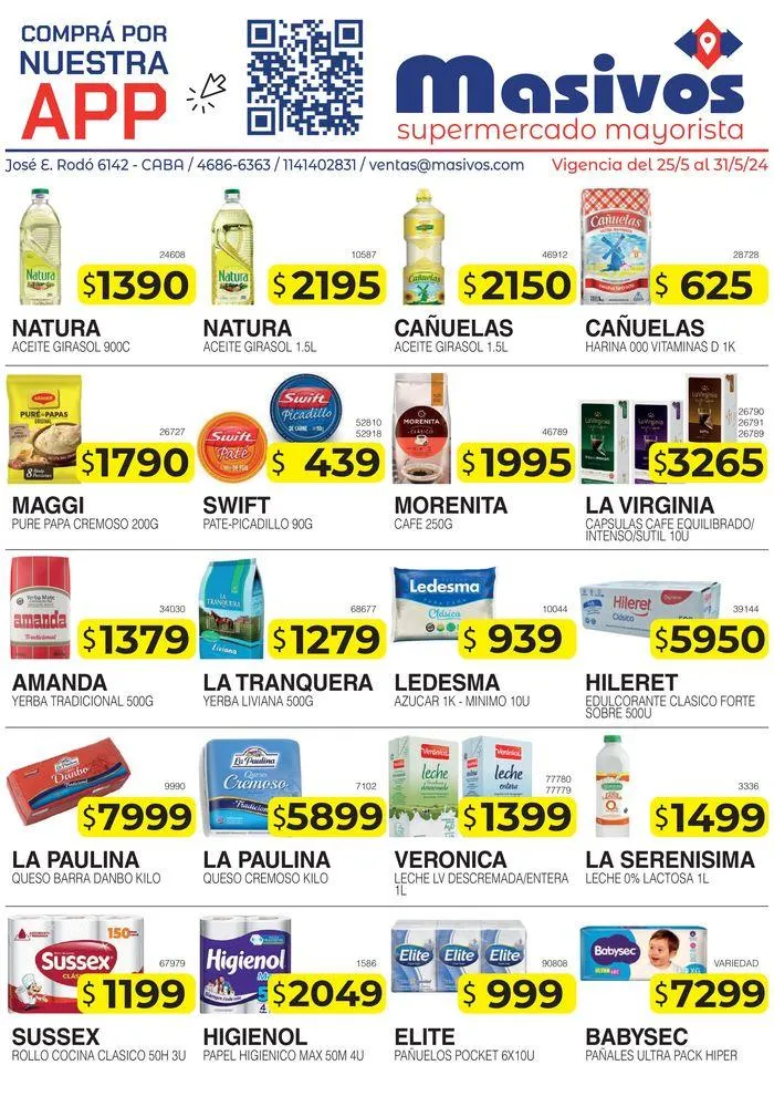 Ofertas de Catálogo Masivos Supermercado Mayorista 27 de mayo al 31 de mayo 2024 - Página 1 del catálogo