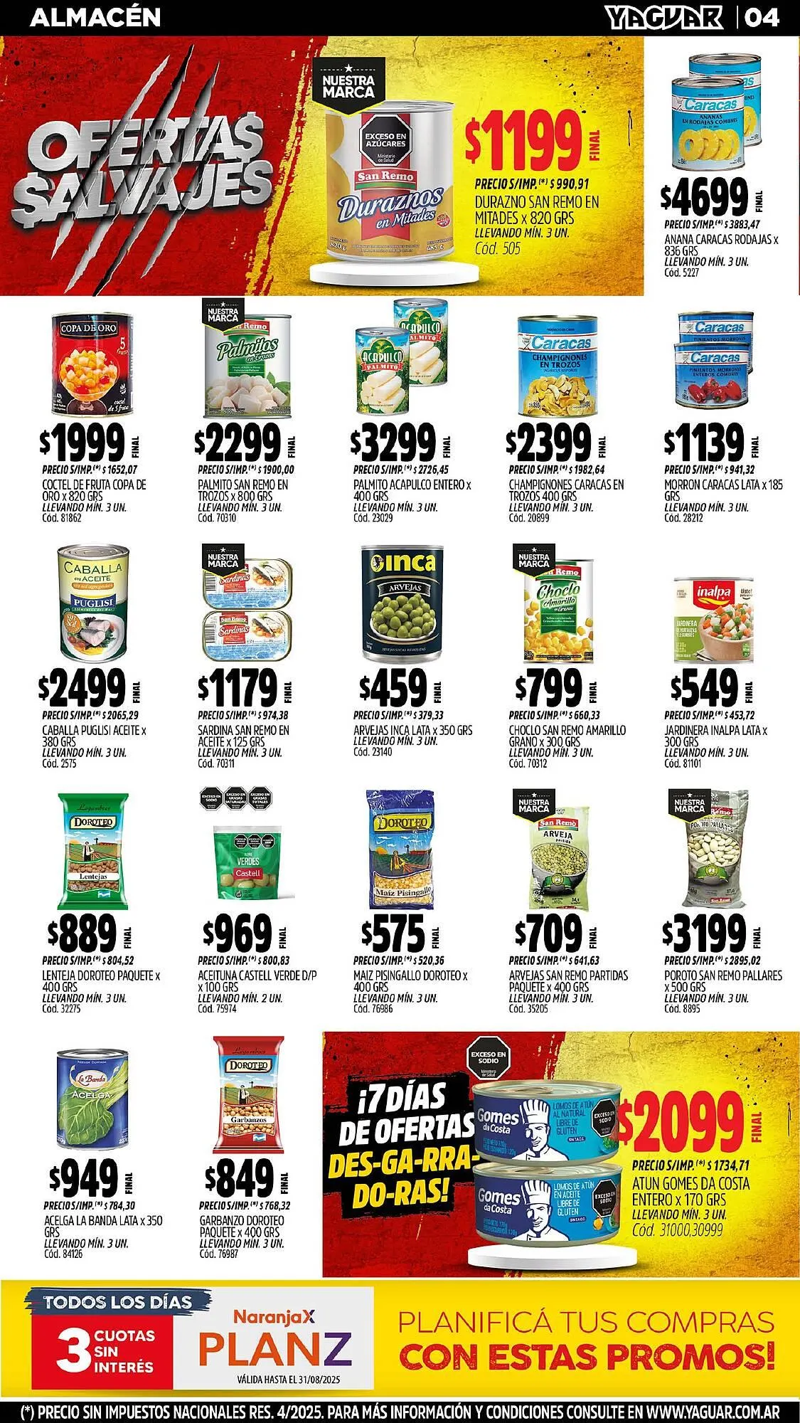 Ofertas de Catálogo Supermercados Yaguar 11 de agosto al 18 de agosto 2025 - Página 4 del catálogo