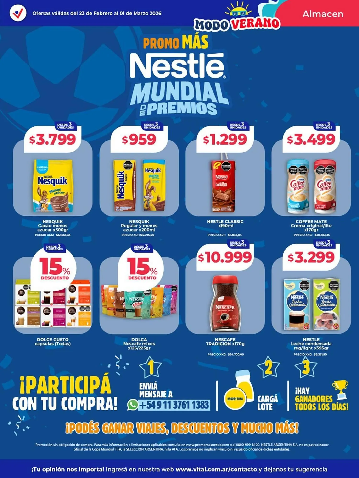 Ofertas de Catálogo Supermayorista Vital 23 de febrero al 1 de marzo 2026 - Página 11 del catálogo