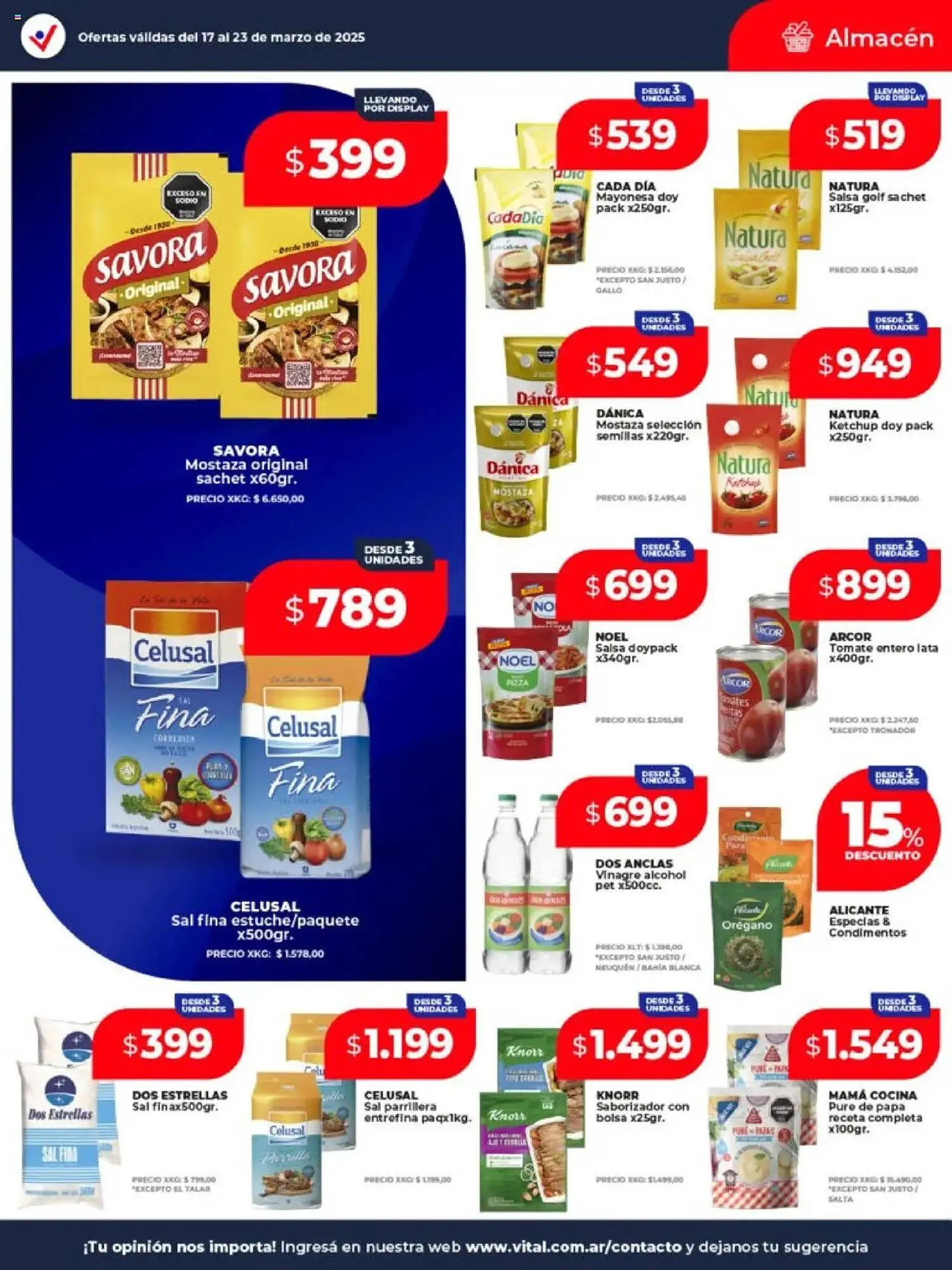 Ofertas de Catálogo Supermayorista Vital 17 de marzo al 23 de marzo 2025 - Página 15 del catálogo