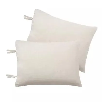 Pack de 2 fundas de almohadas Tusor 50 x 70 cm natural