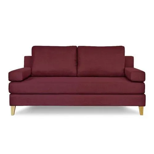 Sofá divan cama 3 cuerpos 190 cm Steling en lino bordo Fullconfort