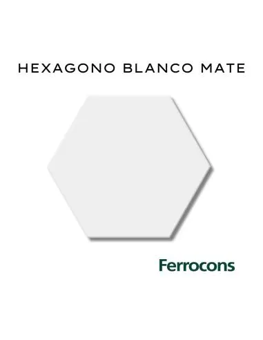 COLORES SOLIDOS REVESTIMIENTO HEXAGONO BLANCO MATE X UNID 20X23